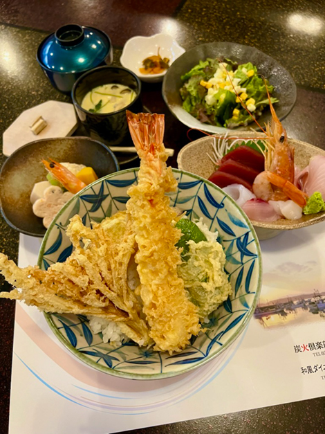大海老天丼会席